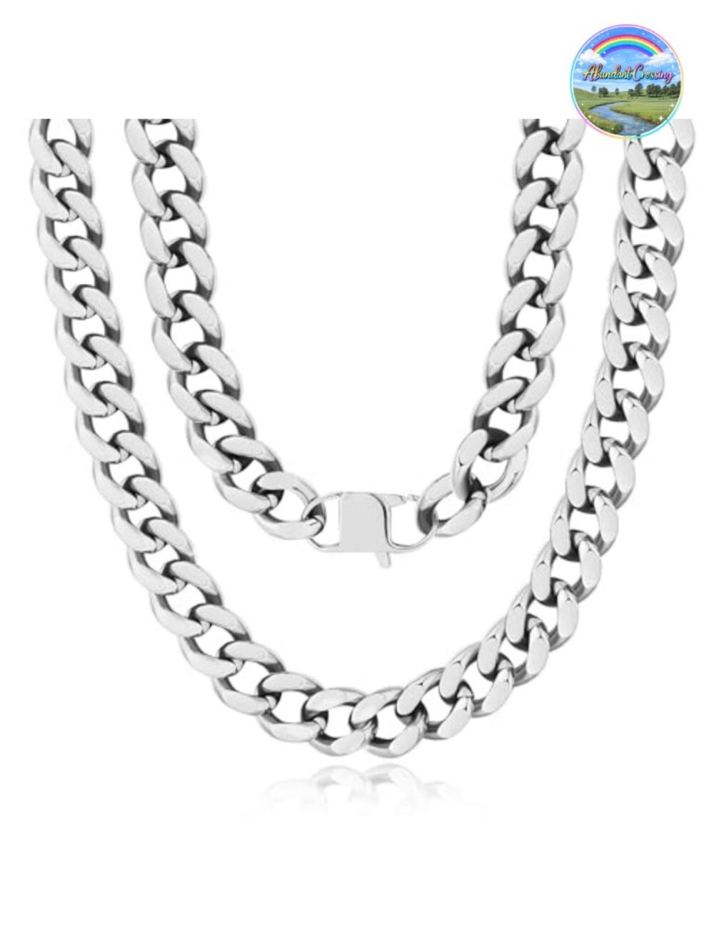 18K Gold Filled Cuban Link Chain Necklace 316L Stainless Steel Unisex